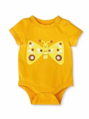 Christian Robinson Yellow Baby Butterfly Graphic Bodysuit/Onesie, NEW